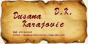 Dušana Karajović vizit kartica